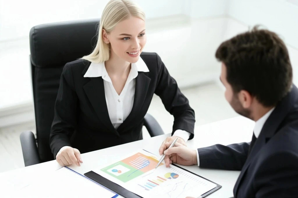 Einkaufsverhandlung zwischen Geschäftspartnern – Analyse von Einkaufsstrategien mit Diagrammen und Daten