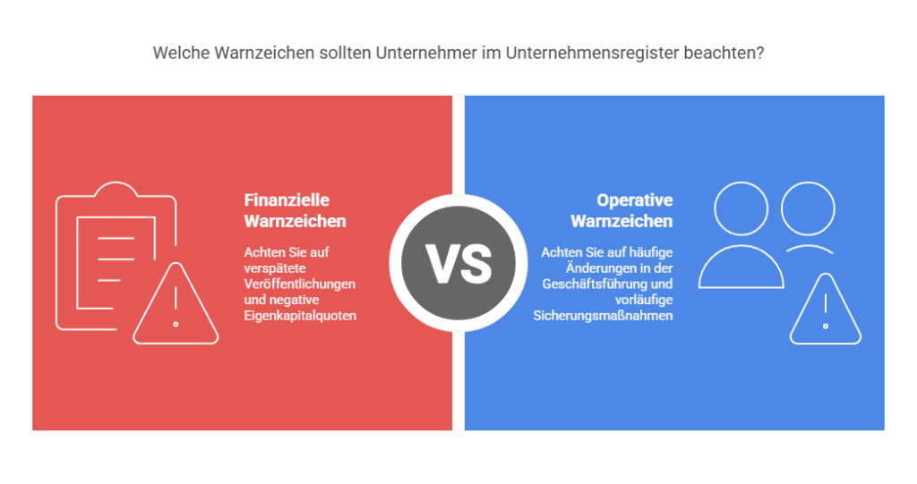 Warnzeichen im Unternehmensregister Insolvenzen