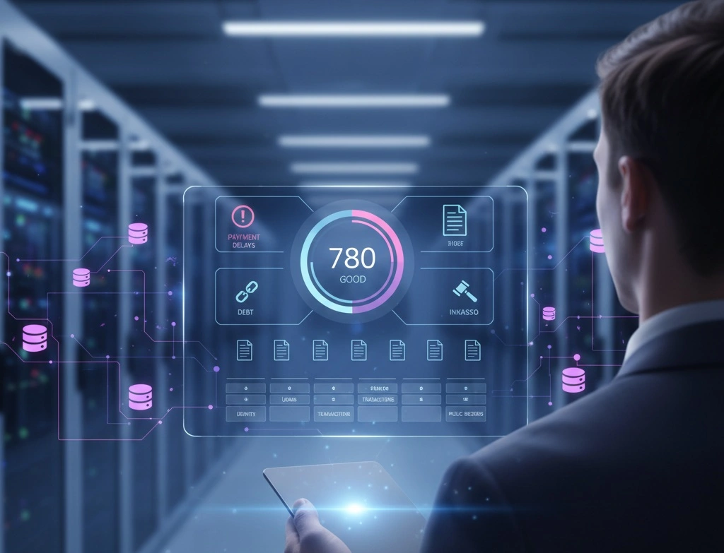 Darstellung eines Mannes zu infoscore Consumer Data GmbH im Serverraum