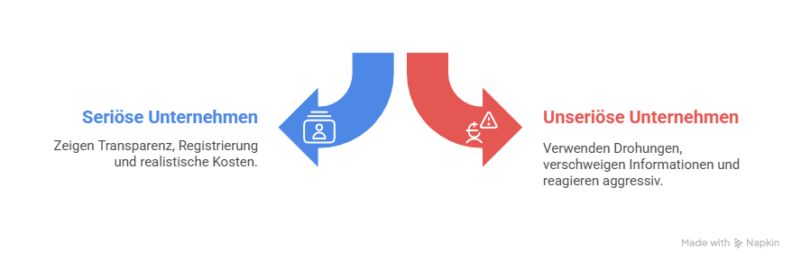 Seriöse und unseriöse Inkassounternehmen