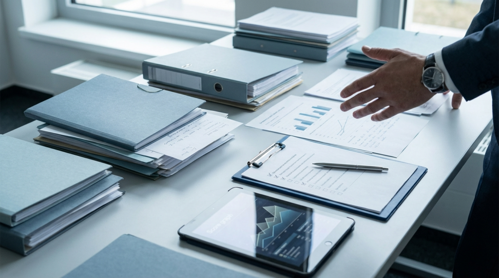 Dokumente und Score-Bewertung als Illustration für CRIF Score