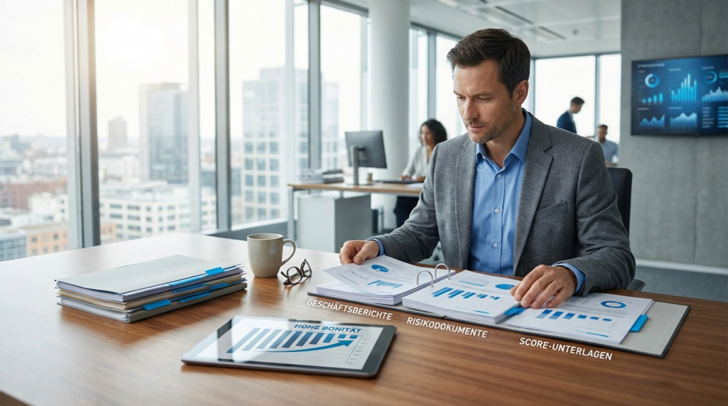 Business-Analyse und Risikobewertung als Illustration für CRIF Score