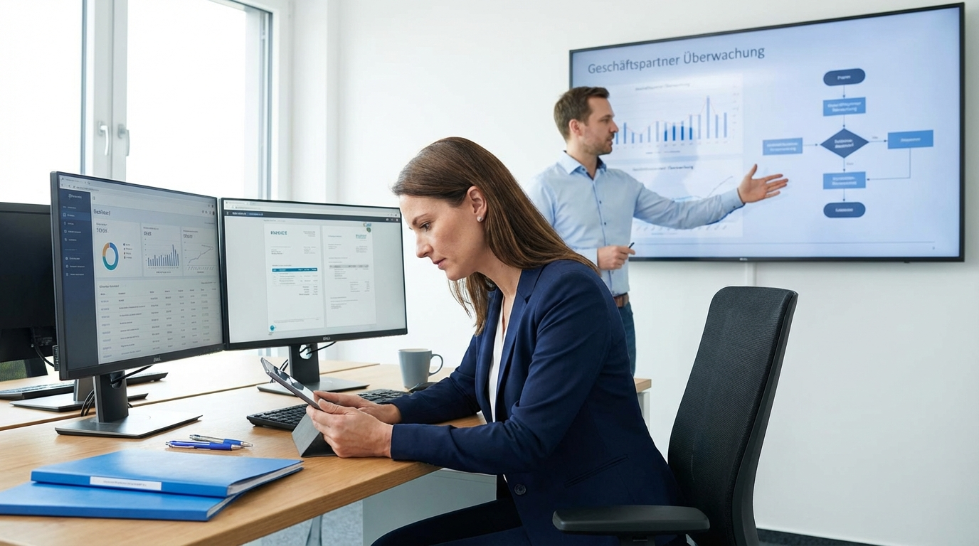 Firmen Bonität prüfen: Entscheider bewertet Rechnungen, Monitoring und Ausfallrisiken im Büro