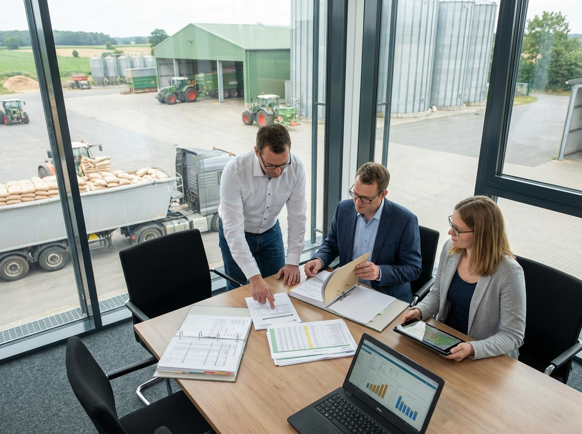 Agrarhandel prüft Landwirt, Warenkredit und Saisonrisiken vor Lieferung