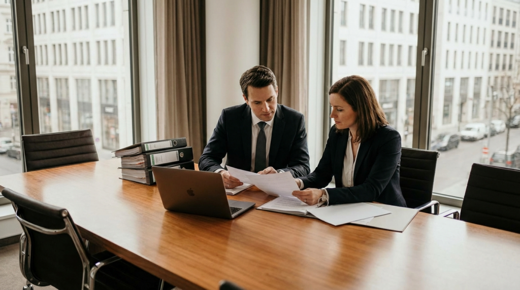 Insolvenzbekanntmachungen suchen: authentische europäische Business- und Rechtsrecherche in vertrauensvoller Büroumgebung