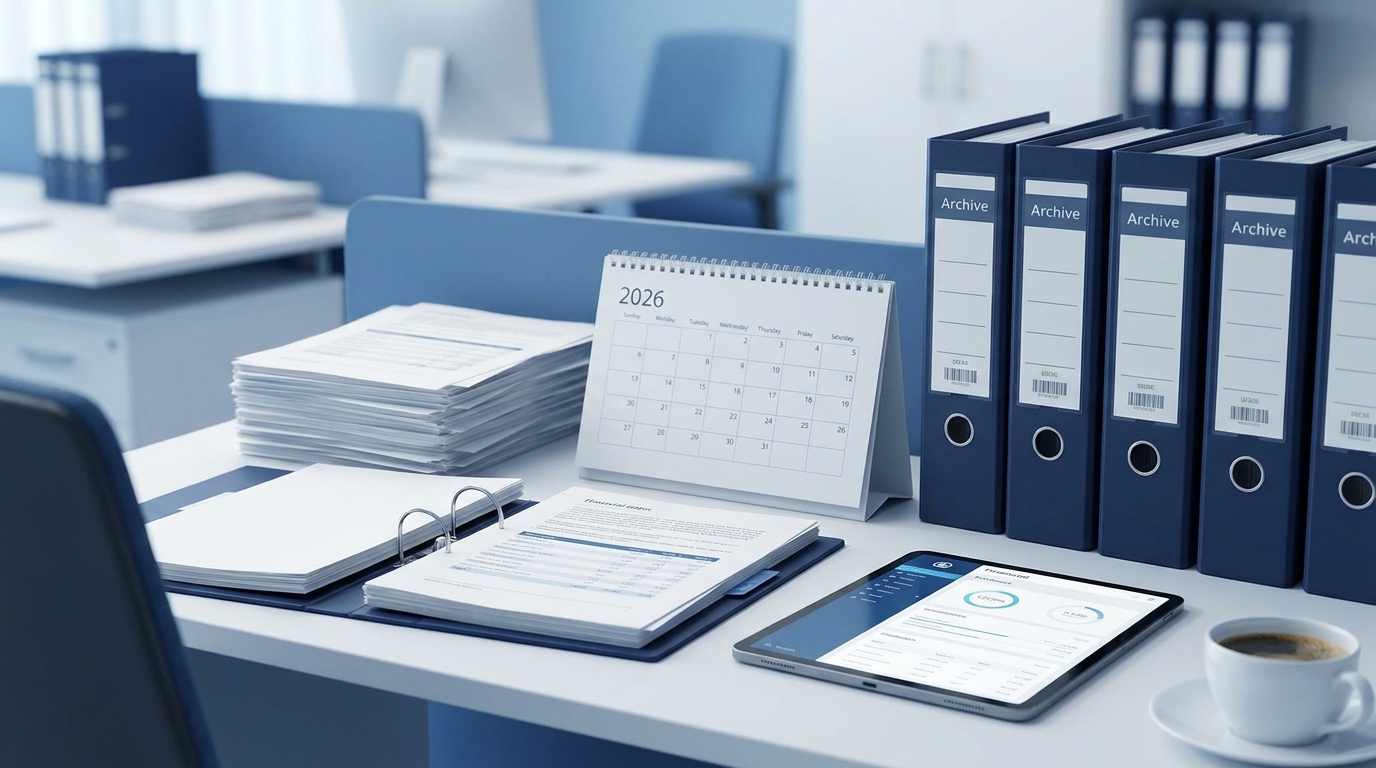 Aufbewahrungsfristen Buchhaltung 2026 für Rechnungen Buchungsbelege und digitale Archive