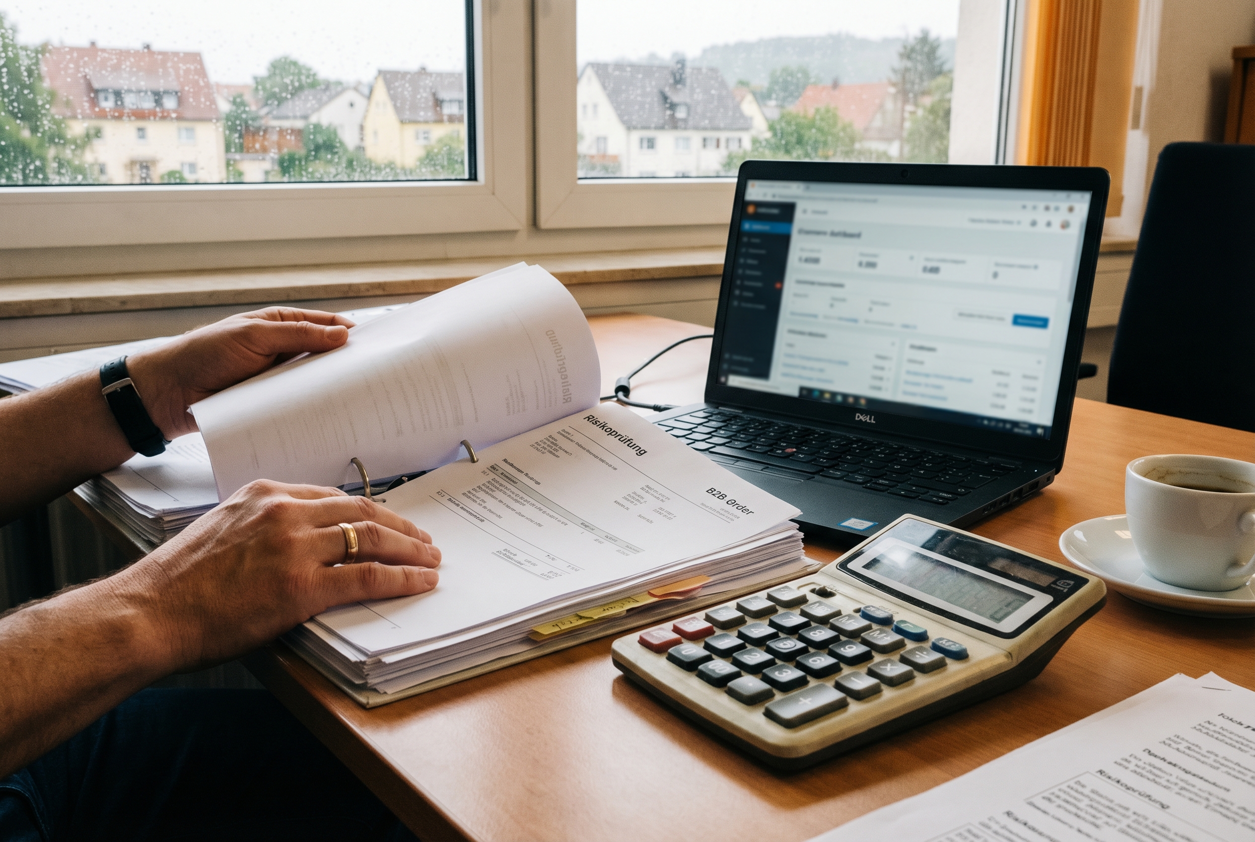 Bonitätsprüfung Shopify API im B2B-Shop, Unterlagen und Risikoanalyse am Schreibtisch