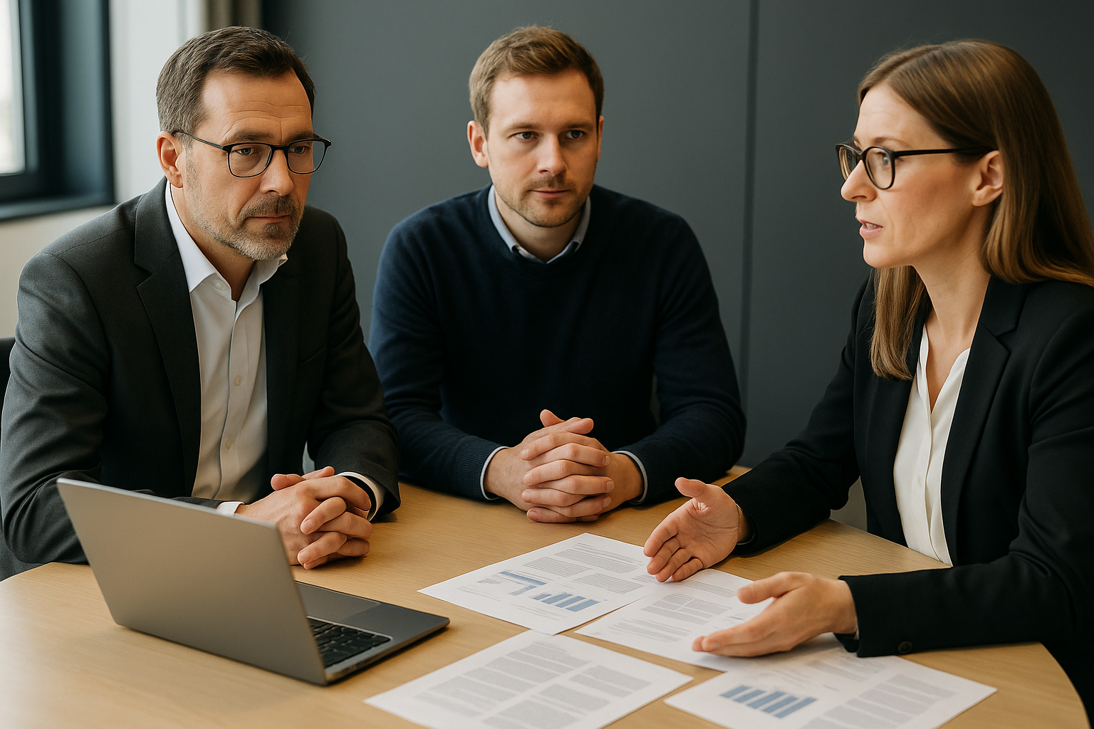 B2B-Team bespricht Bonitätsprüfung Shopify API und Zahlungsfreigaben im Meeting