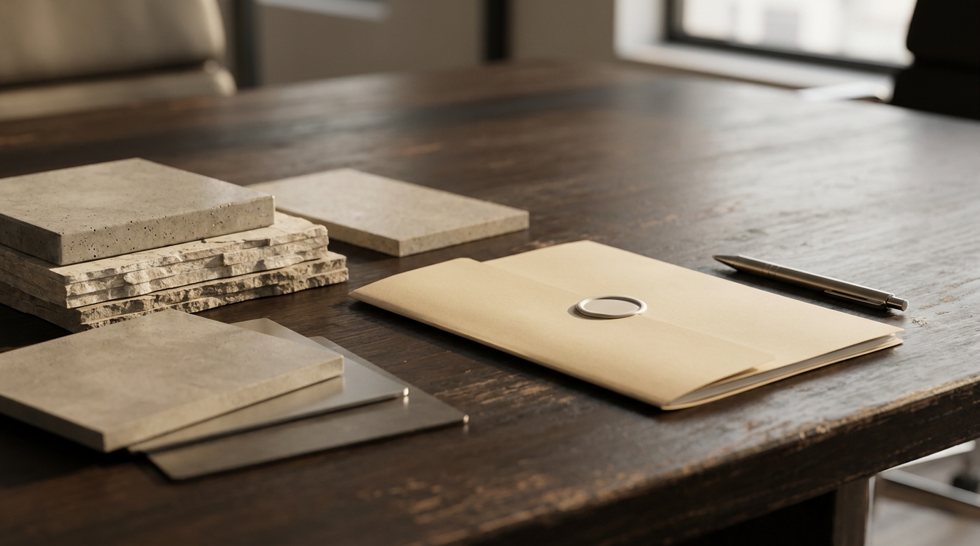 Risikoprüfung von Bauzulieferern mit Unterlagen und Materialmustern ohne sichtbare Schrift