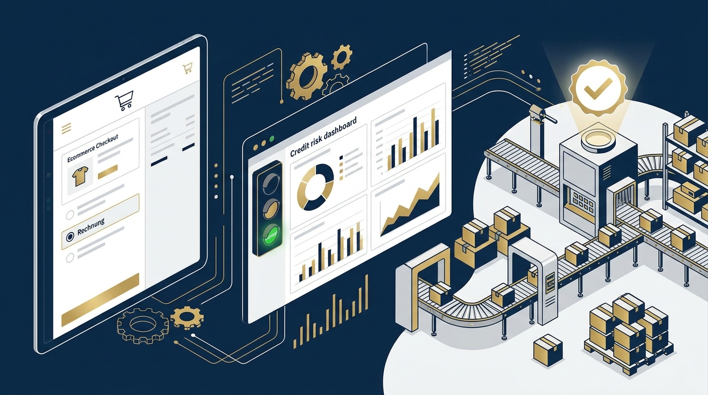 Bonitätsprüfung checkout zeigt strukturierte B2B Bonitätsentscheidung mit Regeln und Monitoring im Prozess