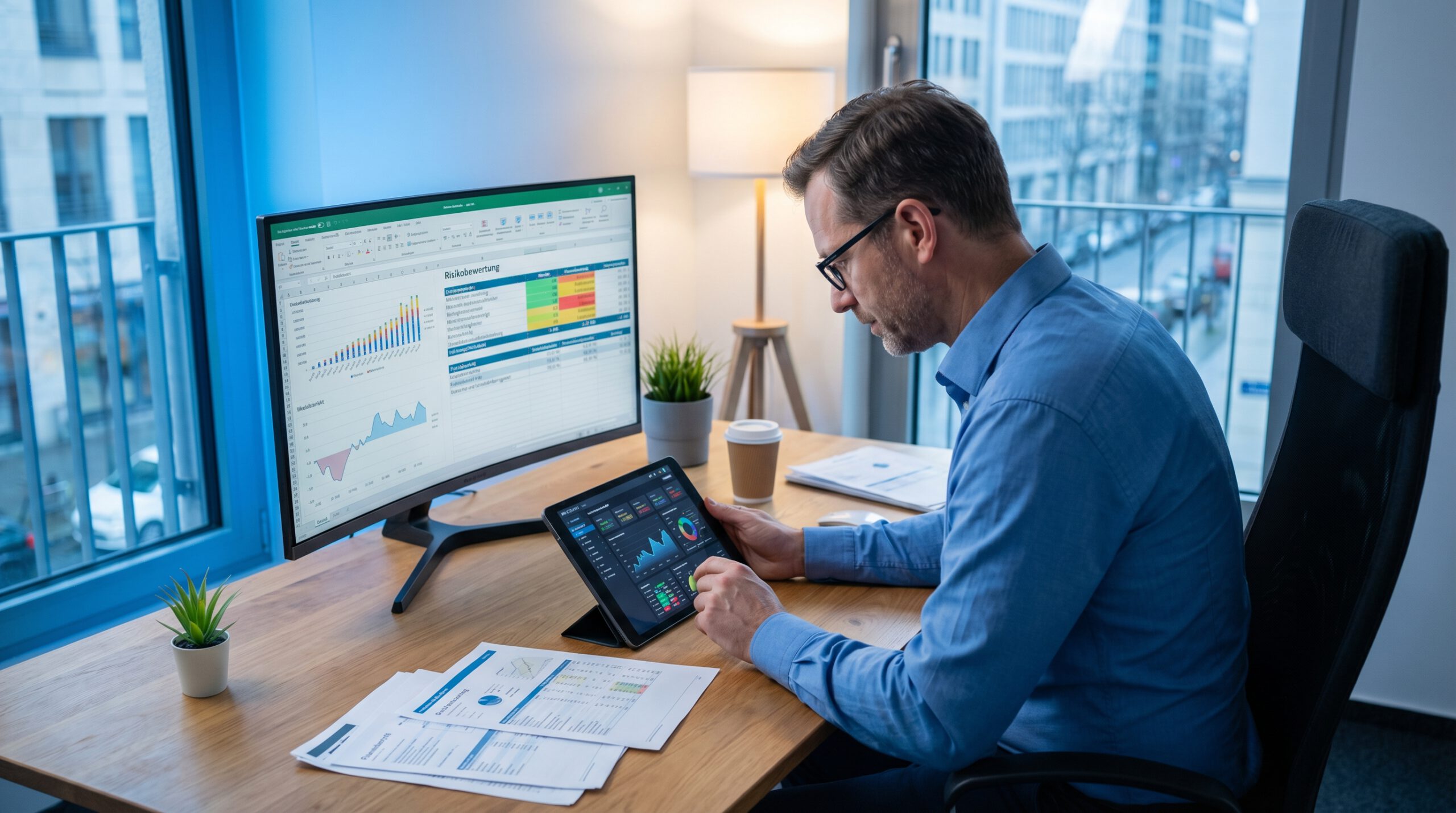 Analyst prüft Bonitätsdaten und Risikoberichte für den Vergleich Boniforce vs Creditreform