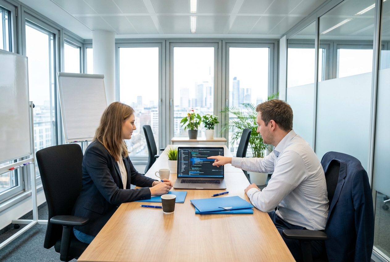 Professionelles Team bei der Entscheidungsfindung zur API-Integration