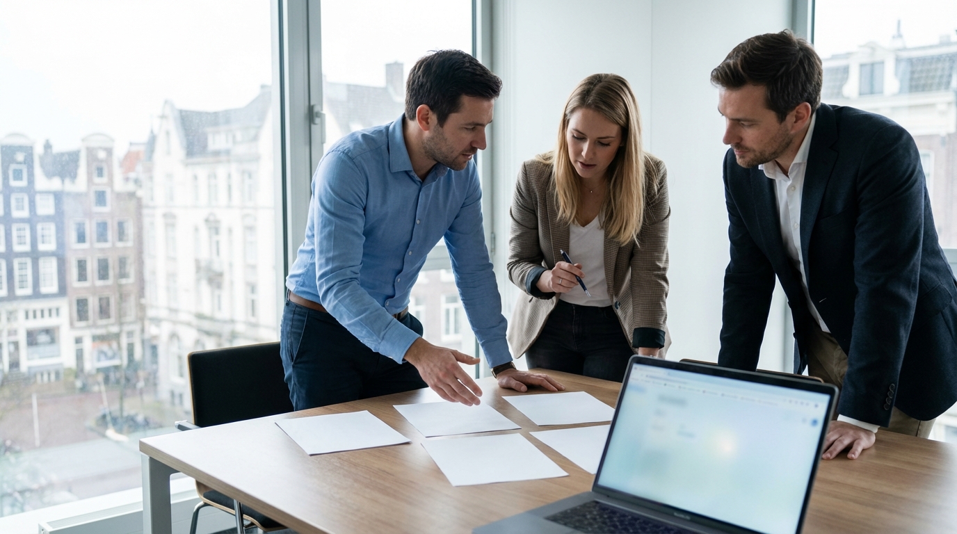 B2B-Team bespricht Anbieterwechsel und Bonitätsprüfung als Creditsafe Alternative