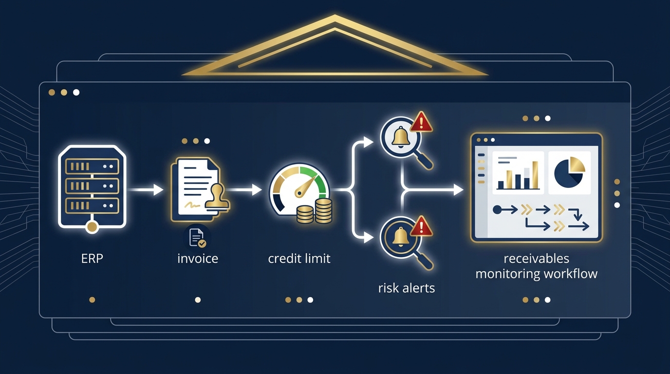 Debitorenprüfung automatisieren Ablauf von Trigger über Datenprüfung bis Freigabe und Monitoring im B2B Prozess