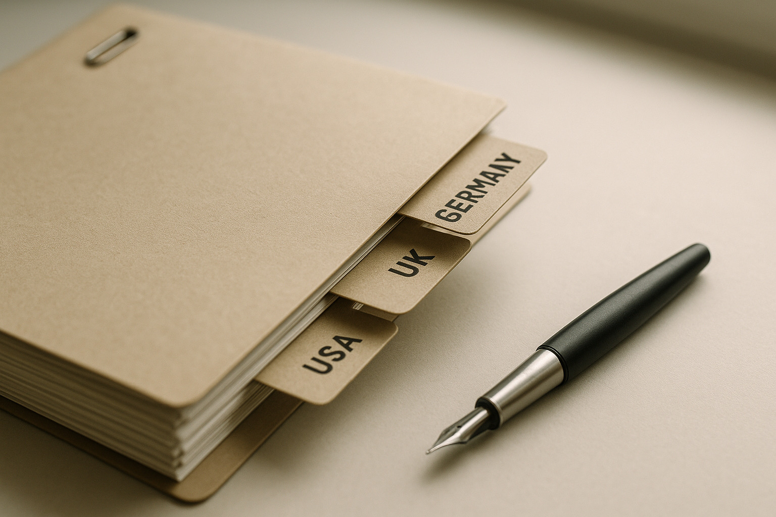 Internationale Firmenauskunft mit Registerauszügen, Prüfdossier und Notizen zur Vorprüfung