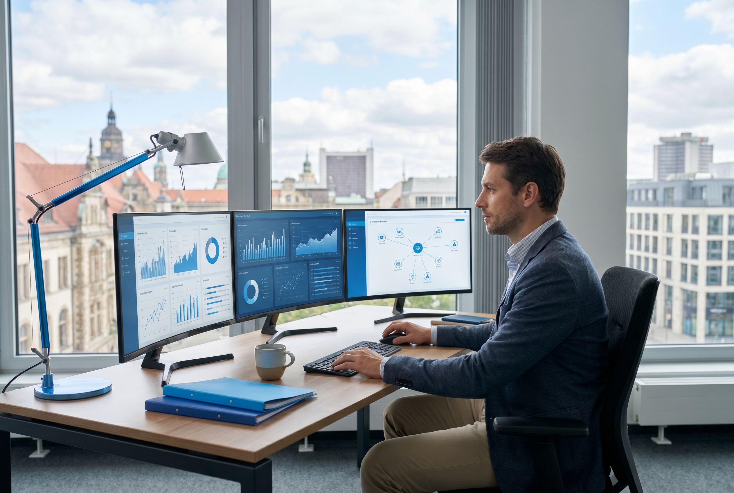 Analyst bewertet North Data API Datenfelder, Relationen und Finanzinformationen am Bildschirm