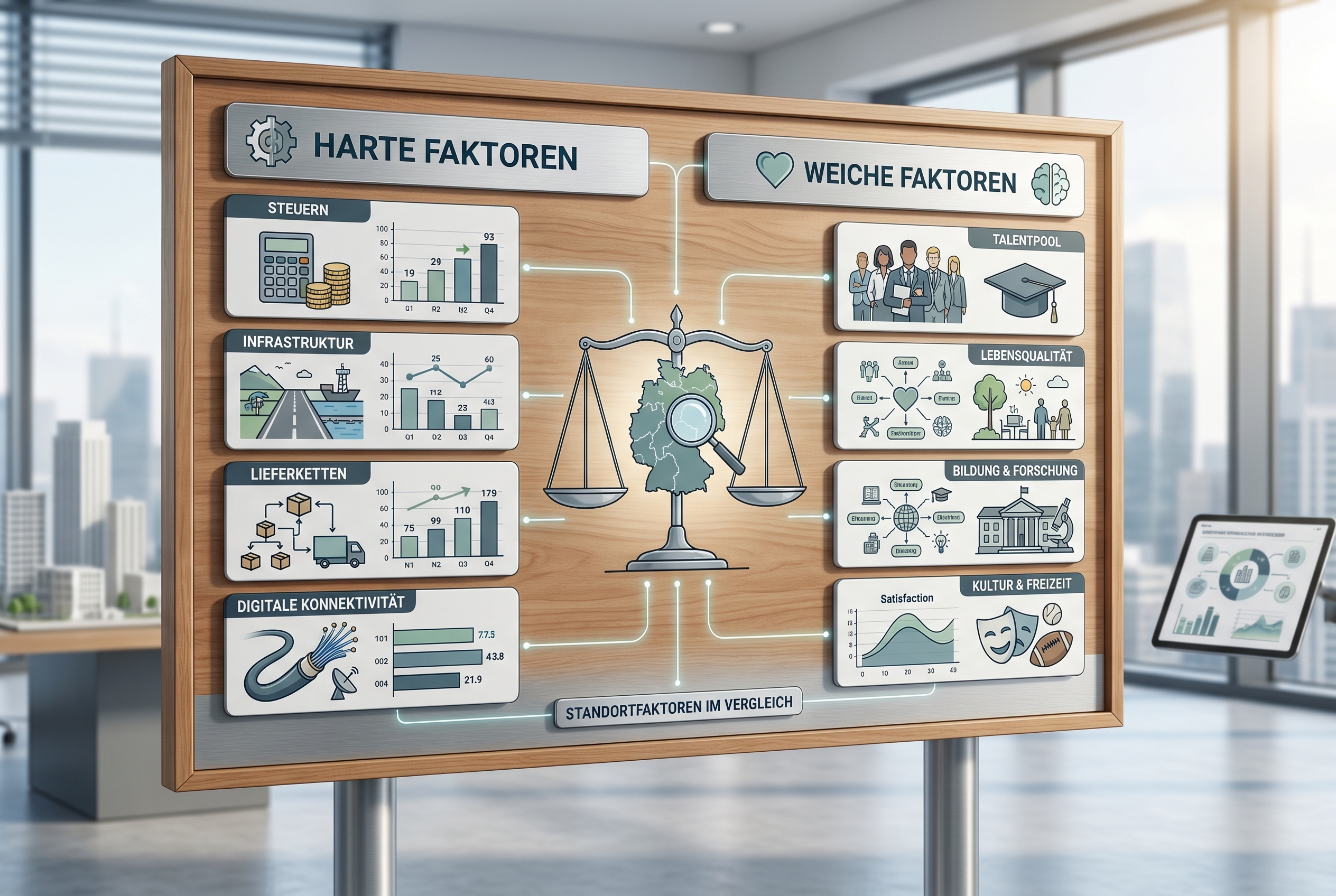 Standortfaktoren Unternehmen mit harten und weichen Kriterien im Überblick