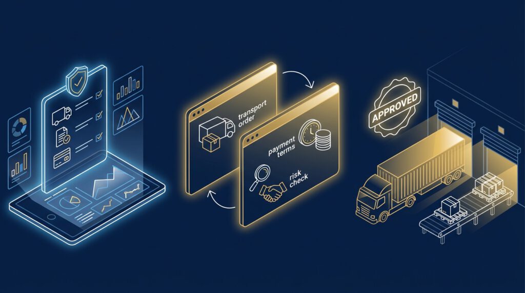 Transportauftrag auf Rechnung absichern mit Bonitätsprüfung und Freigabe
