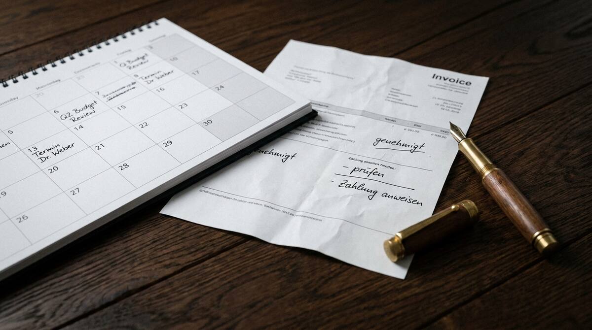 Verzugszinsen berechnen mit markierten Fälligkeitstagen auf Rechnung und Kalender