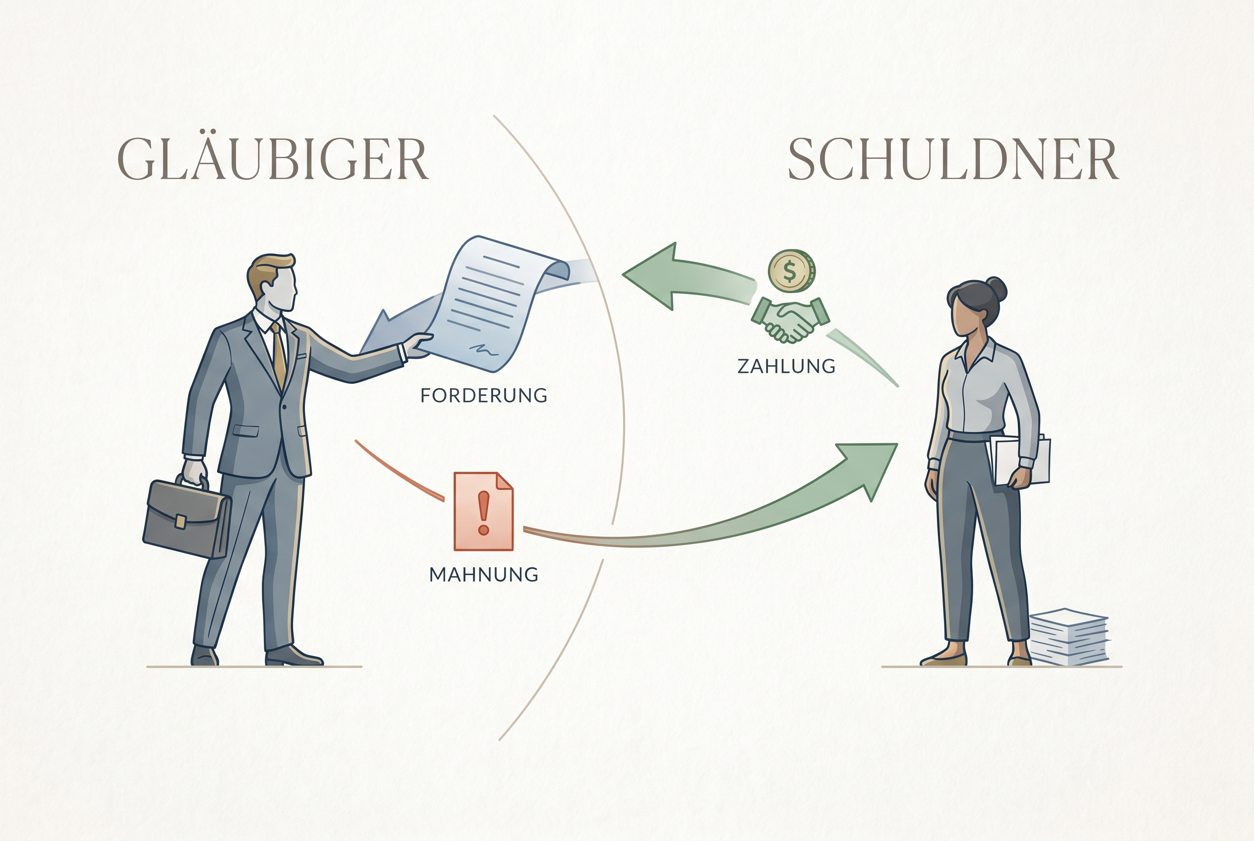 Was ist ein Gläubiger im Verhältnis zu Schuldner und Forderung