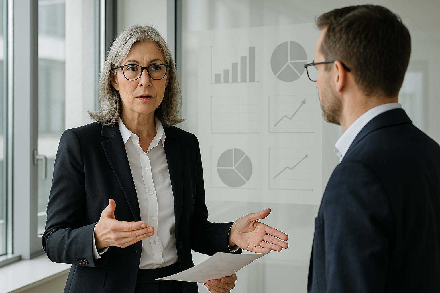 Geschäftsführerin erklärt den Unterschied zwischen Registerdaten und Risikoanalyse im B2B-Kontext