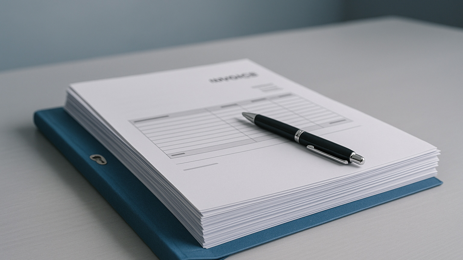 Zahlungsfrist Rechnung mit strukturierter Fristplanung auf dem Schreibtisch