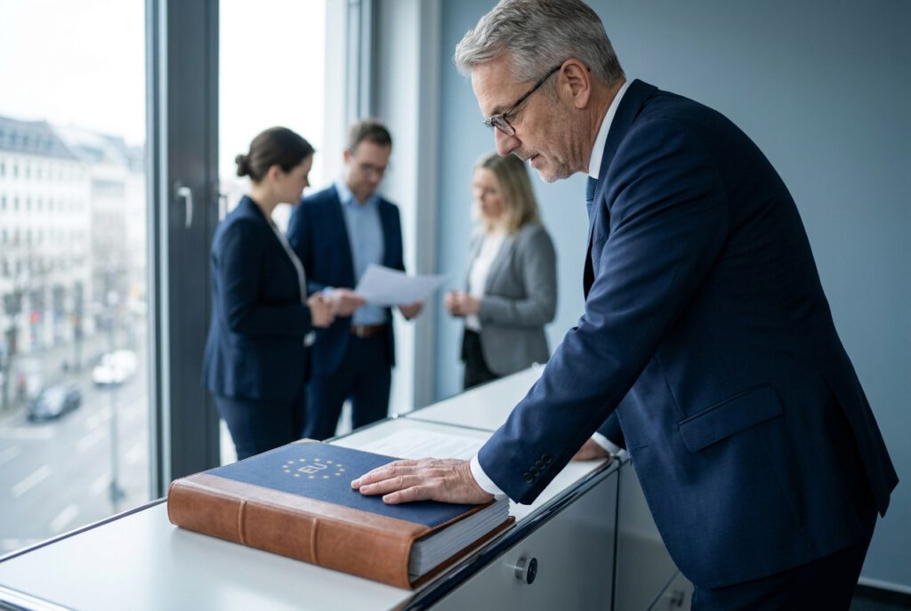 EU Geldwäscheverordnung 2027 in professioneller B2B-Compliance-Szene